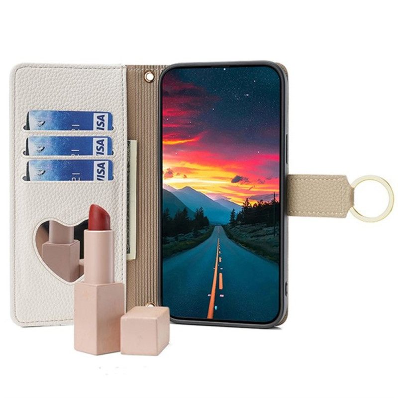 Θηκη Κινητου Realme C71 Θήκες Κινητών Πορτοφόλι Με Καθρέφτη Και Αλυσίδα