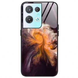 Θήκη Oppo Reno 8 Pro Χρώματα Από Μάρμαρο Σκληρυμένο Γυαλί