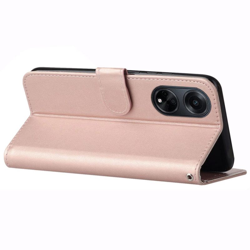 Δερματινη Θηκη Oppo A98 5g Δερμάτινο Εφέ Με Λουράκι