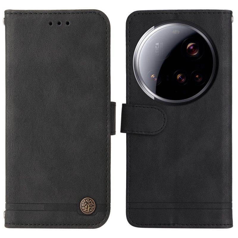 Δερματινη Θηκη Xiaomi 15 Ultra Διακοσμητικό Πριτσίνι Σιλικόνης