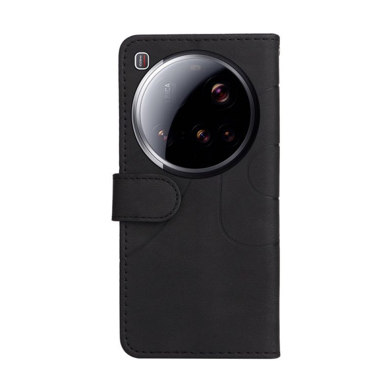 Δερματινη Θηκη Xiaomi 15 Ultra Δίχρωμες Κυματιστές Γραμμές Σιλικόνης