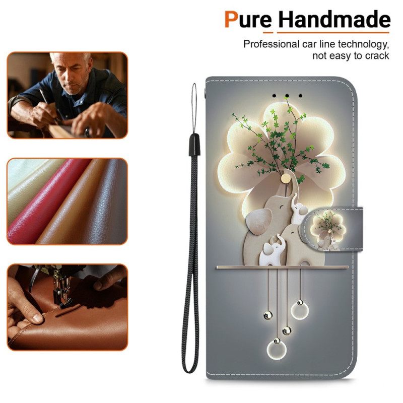 Δερματινη Θηκη Xiaomi 15 Ultra Ελέφαντας Με Μοτίβο Σιλικόνης