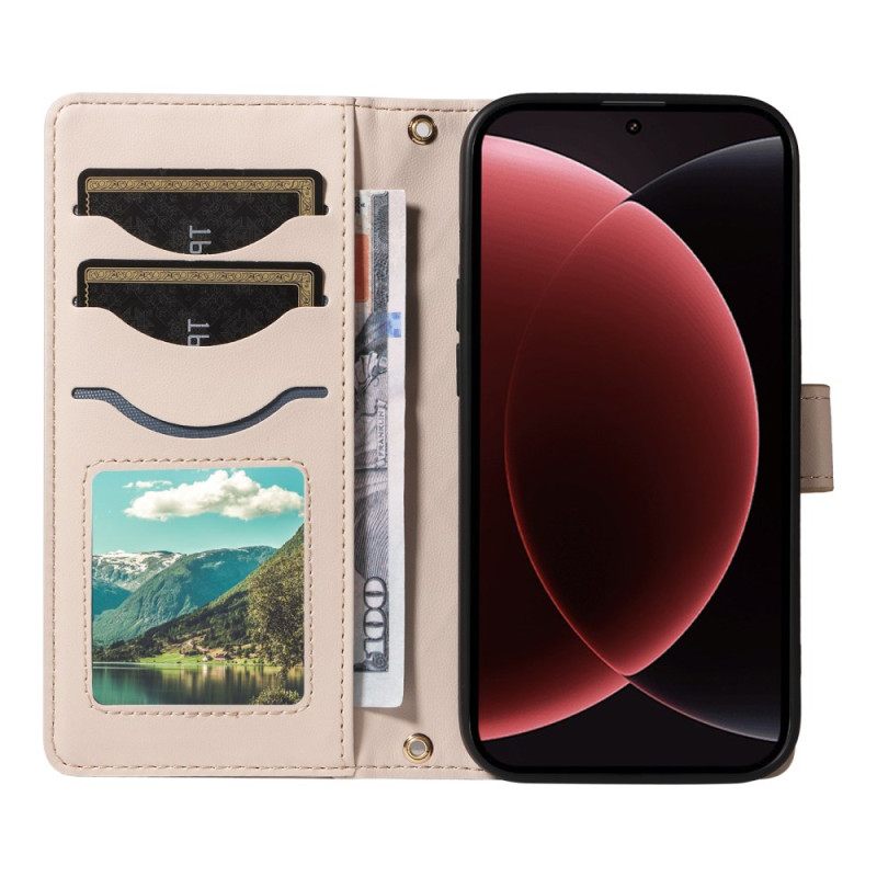 Δερματινη Θηκη Xiaomi 15 Ultra Επενδυμένο Με Λουράκι Και Λουράκι Ώμου