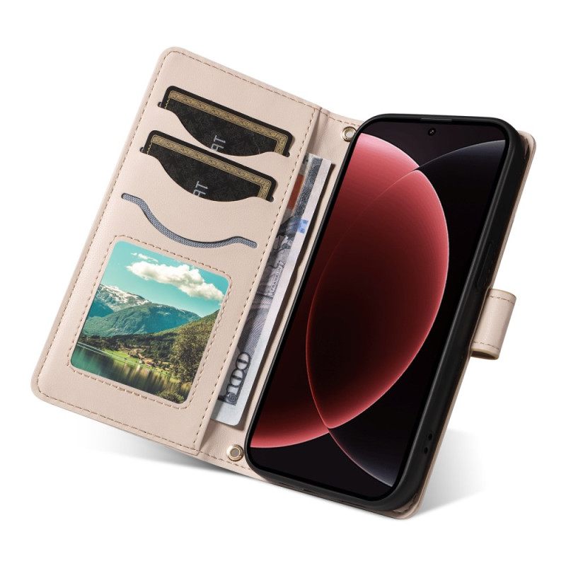 Δερματινη Θηκη Xiaomi 15 Ultra Επενδυμένο Με Λουράκι Και Λουράκι Ώμου