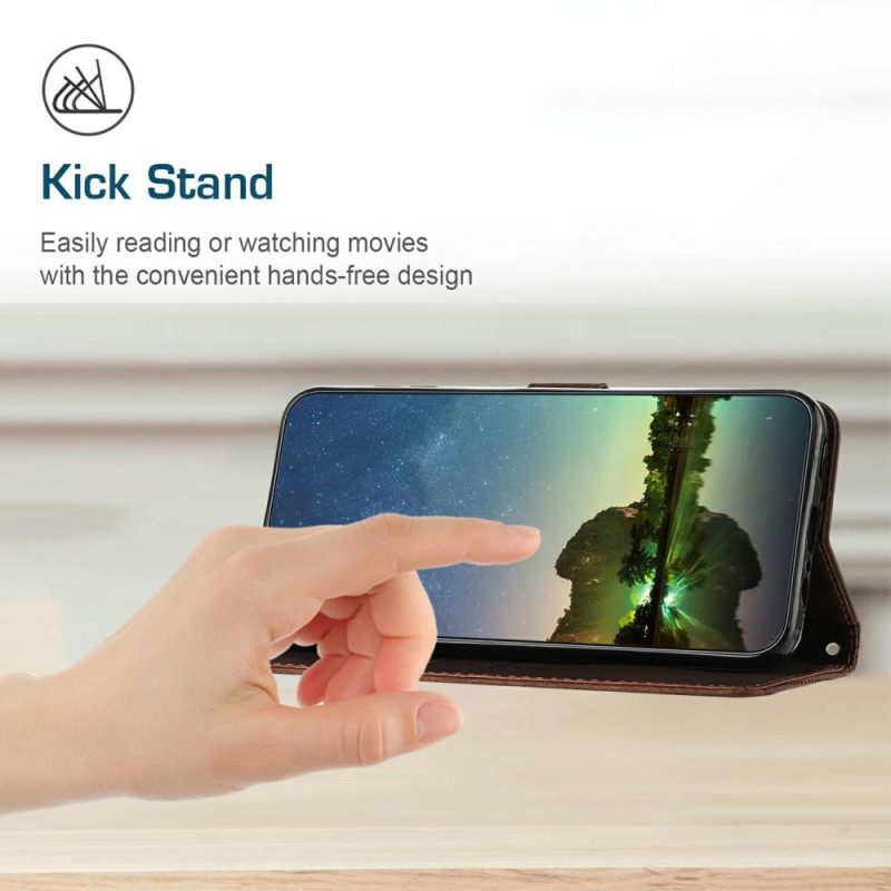 Δερματινη Θηκη Xiaomi 15 Ultra Γεωμετρικές Γραμμές Λουριού Σιλικόνης