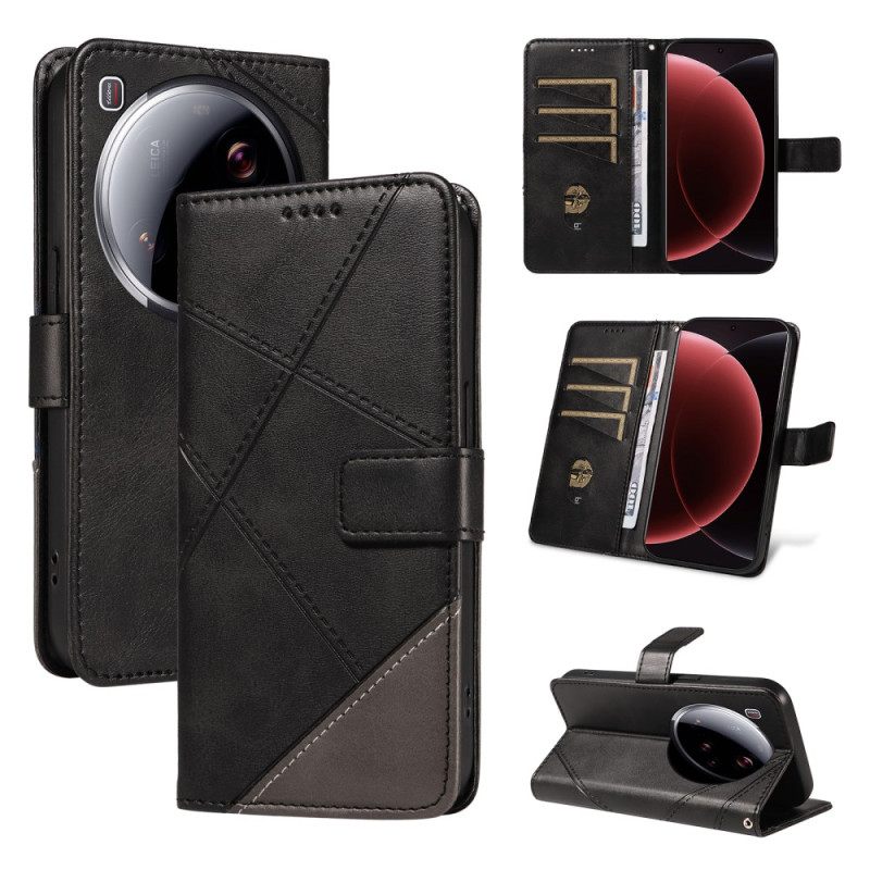 Δερματινη Θηκη Xiaomi 15 Ultra Γεωμετρικό Σχέδιο Σιλικόνης