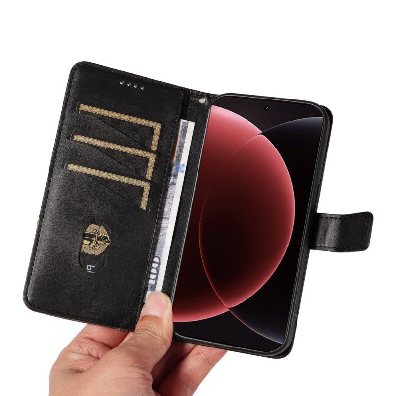 Δερματινη Θηκη Xiaomi 15 Ultra Γεωμετρικό Σχέδιο Σιλικόνης