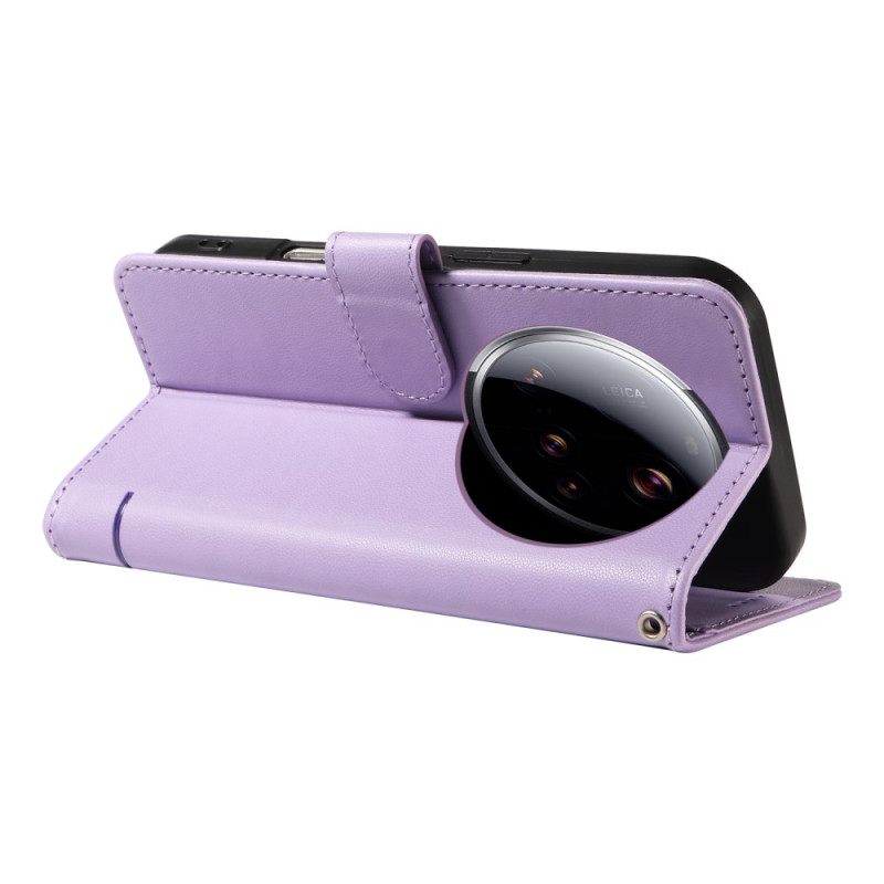 Δερματινη Θηκη Xiaomi 15 Ultra Γραφικό Λουράκι Γάτας