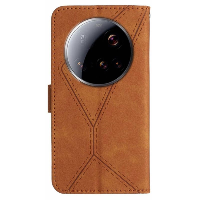 Δερματινη Θηκη Xiaomi 15 Ultra Γραμμές Και Ρίγες Σιλικόνης