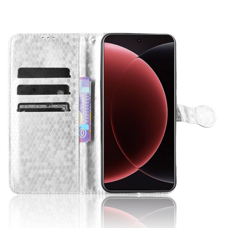 Δερματινη Θηκη Xiaomi 15 Ultra Κουκκίδες Με Γκλίτερ Σιλικόνης