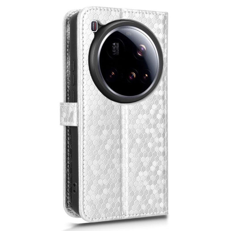 Δερματινη Θηκη Xiaomi 15 Ultra Κουκκίδες Με Γκλίτερ Σιλικόνης