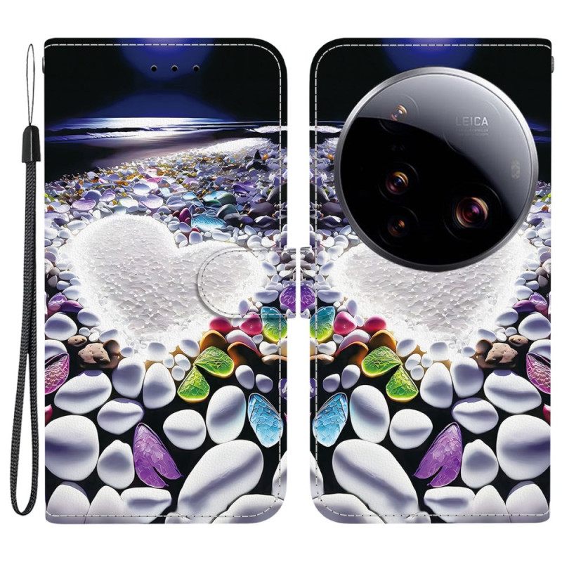 Δερματινη Θηκη Xiaomi 15 Ultra Λευκή Καρδιά