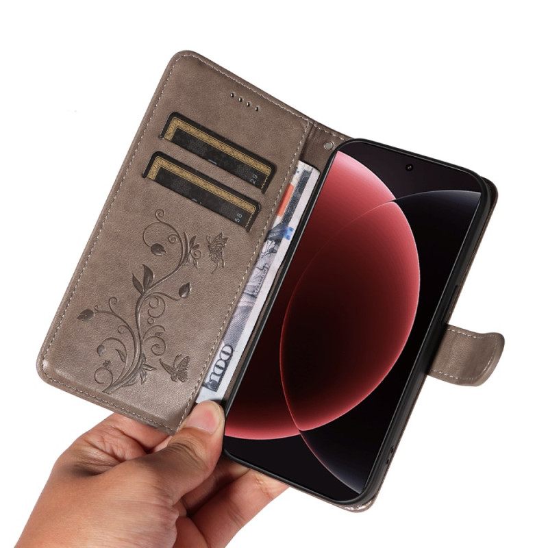 Δερματινη Θηκη Xiaomi 15 Ultra Λουλουδάτο Σχέδιο