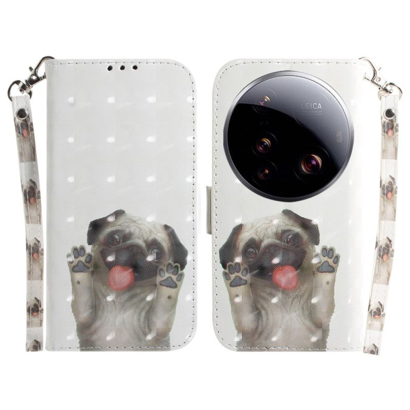 Δερματινη Θηκη Xiaomi 15 Ultra Παγκ Με Κορδόνι