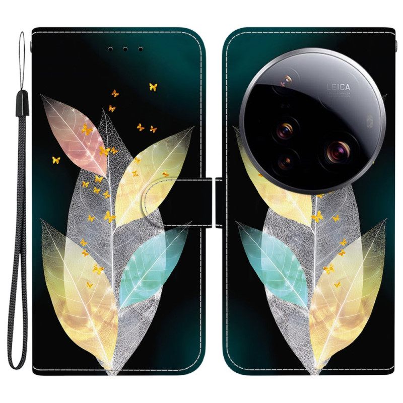 Δερματινη Θηκη Xiaomi 15 Ultra Πολύχρωμα Φύλλα Σιλικόνης