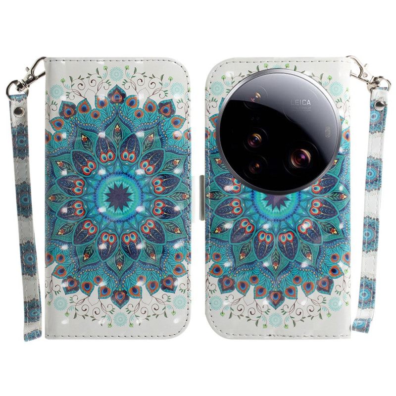 Δερματινη Θηκη Xiaomi 15 Ultra Πράσινο Μάνταλα Με Κορδόνι