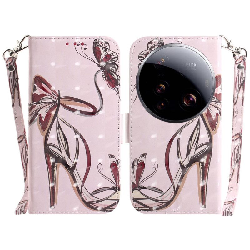 Δερματινη Θηκη Xiaomi 15 Ultra Ψηλοτάκουνα Με Κορδόνι