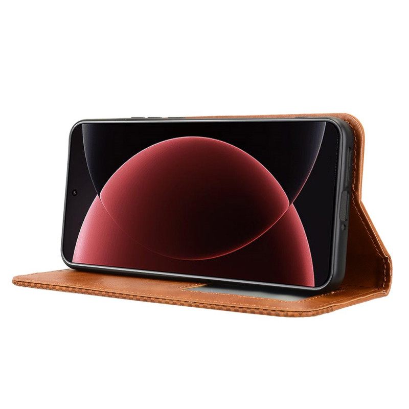 Δερματινη Θηκη Xiaomi 15 Ultra Vintage Διάζωμα Σιλικόνης