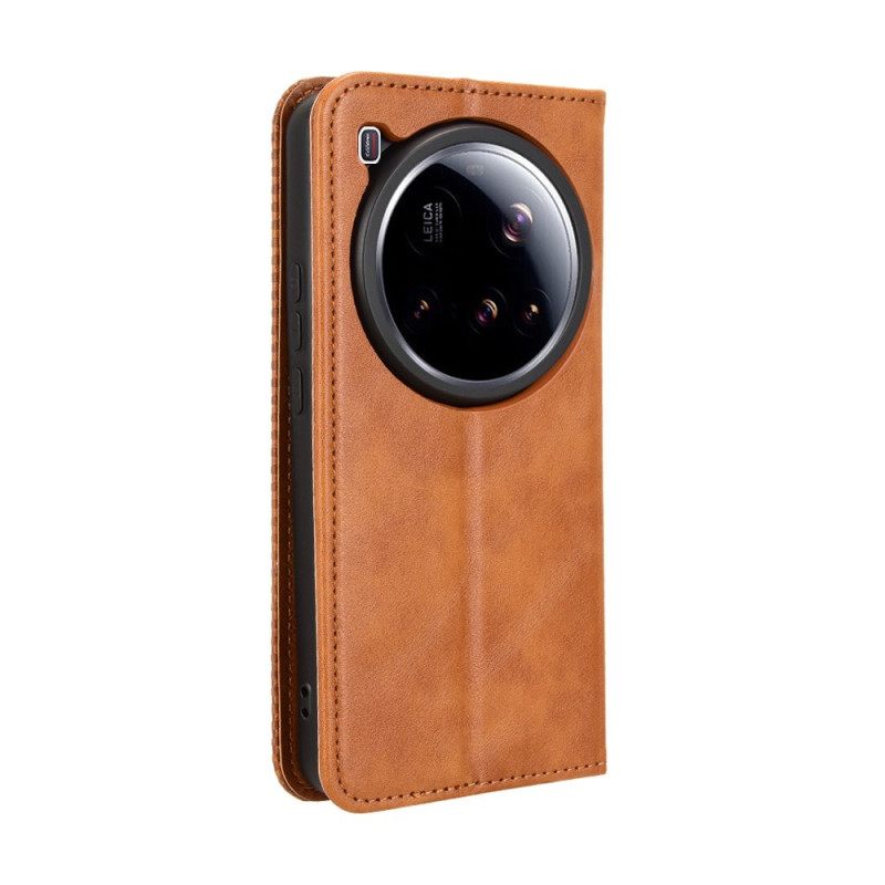 Δερματινη Θηκη Xiaomi 15 Ultra Vintage Διάζωμα Σιλικόνης