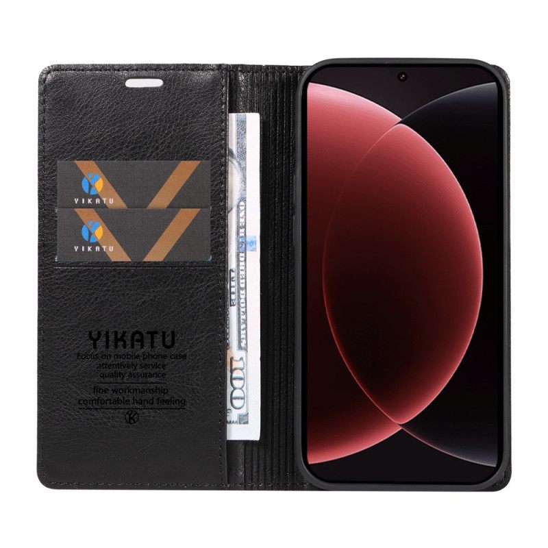 Δερματινη Θηκη Xiaomi 15 Ultra Yikatu Lychee Τεχνητό Δέρμα Σιλικόνης