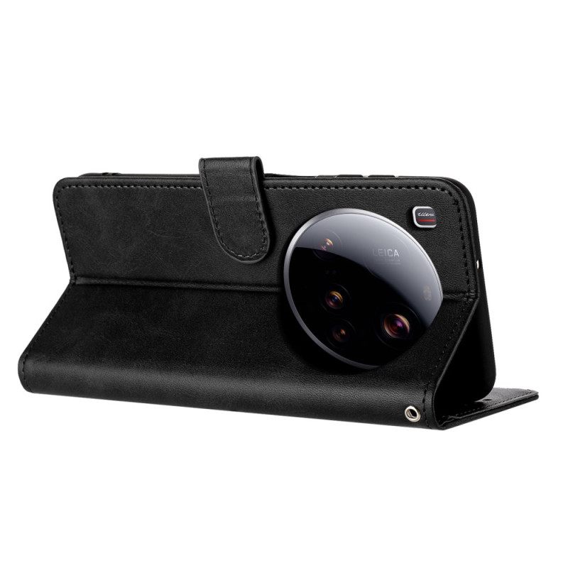 Θηκη Κινητου Xiaomi 15 Ultra Εφέ Δερμάτινου Λουριού