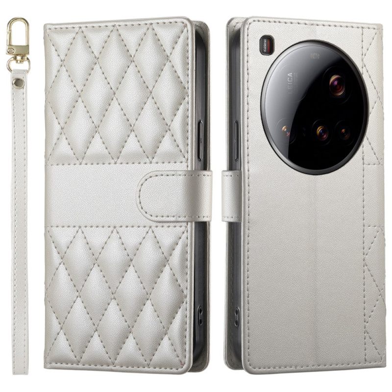 Θηκη Κινητου Xiaomi 15 Ultra Θήκες Κινητών Καπιτονέ Με Λουράκι Και Λουράκι Ώμου