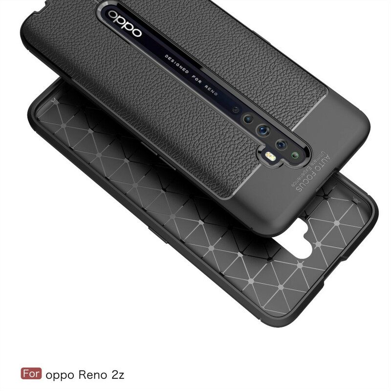 θηκη κινητου Oppo Reno 2Z Δερμάτινο Εφέ Litchi Διπλής Γραμμής