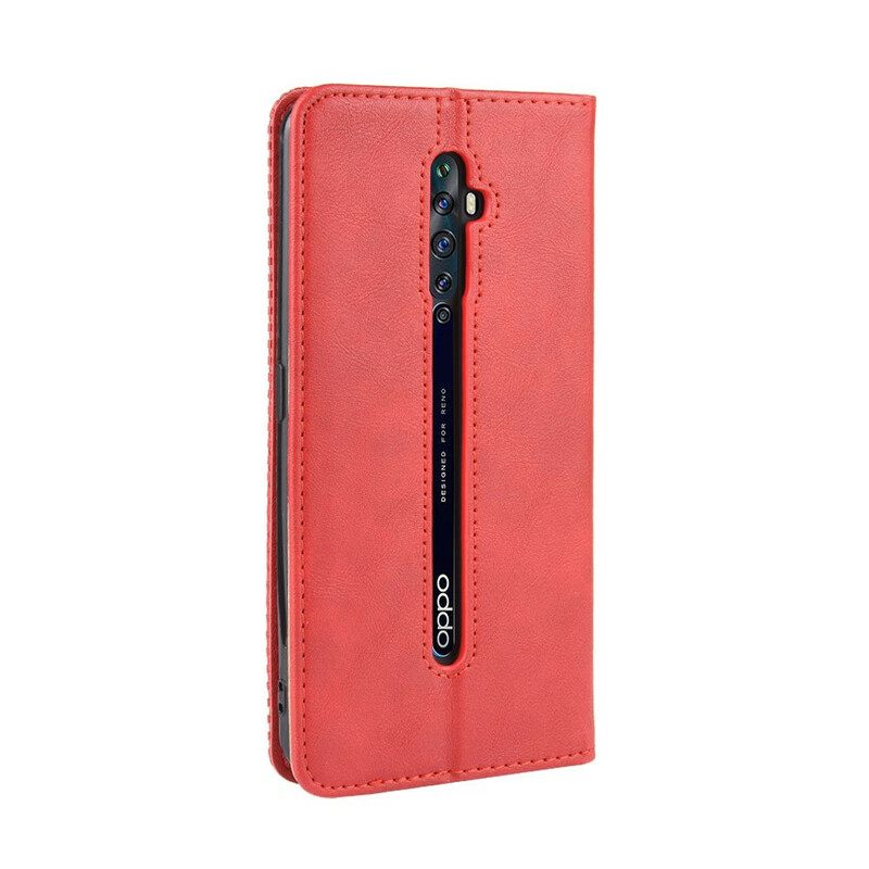 θηκη κινητου Oppo Reno 2Z Θήκη Flip Στυλιζαρισμένο Vintage Δερμάτινο Εφέ