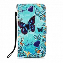 Κάλυμμα Motorola Edge 20 Lite με κορδονι Love Butterflies Strappy
