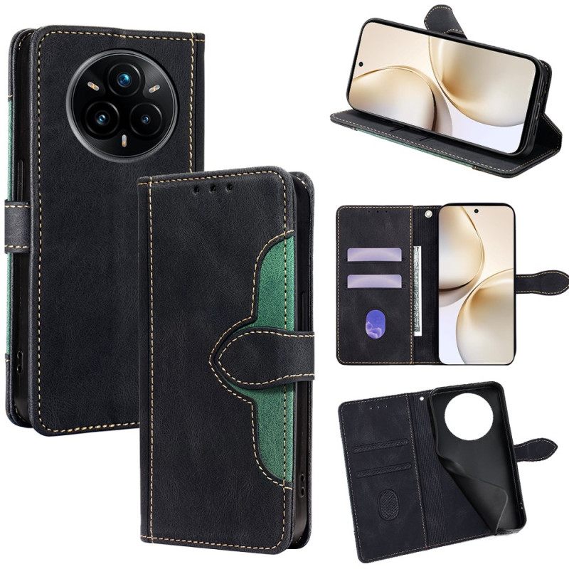 Δερματινη Θηκη Realme 14 Pro Plus 5g Δίχρωμο Λουλούδι Σιλικόνης