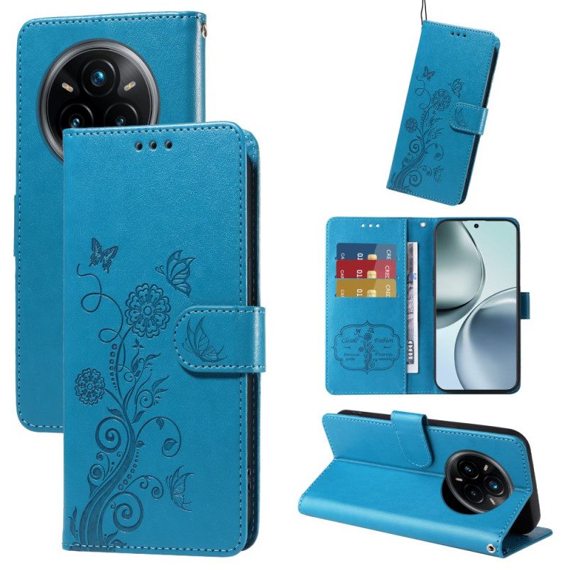 Δερματινη Θηκη Realme 14 Pro Plus 5g Λουλουδάτο Σχέδιο Σιλικόνης