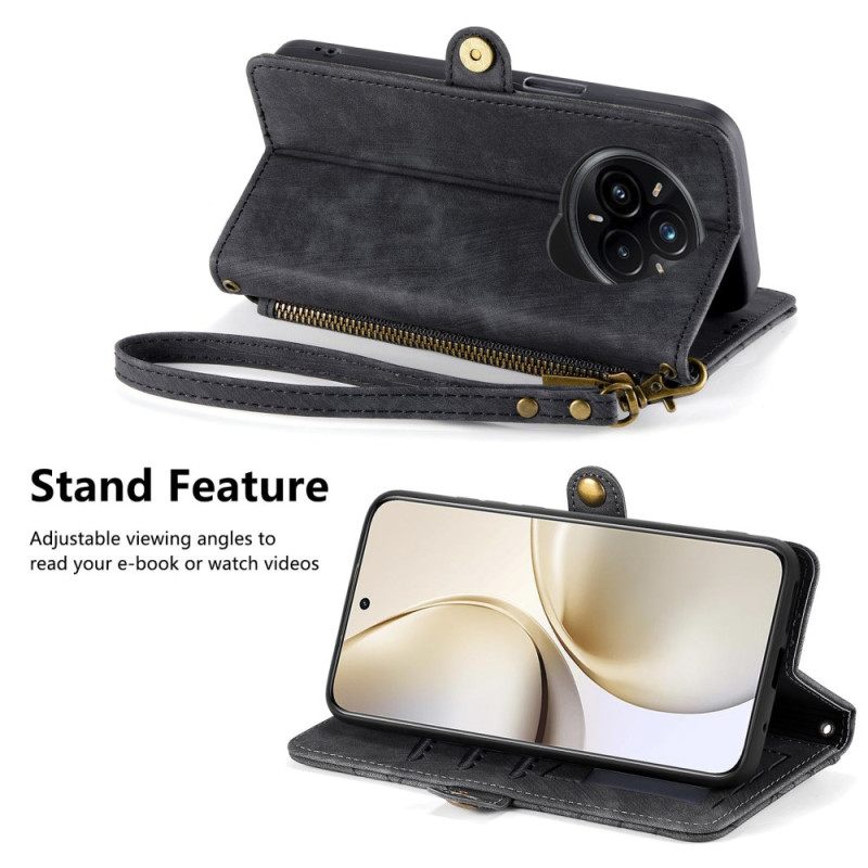 Δερματινη Θηκη Realme 14 Pro Plus 5g Πορτοφόλι Με Γραμμές Σιλικόνης