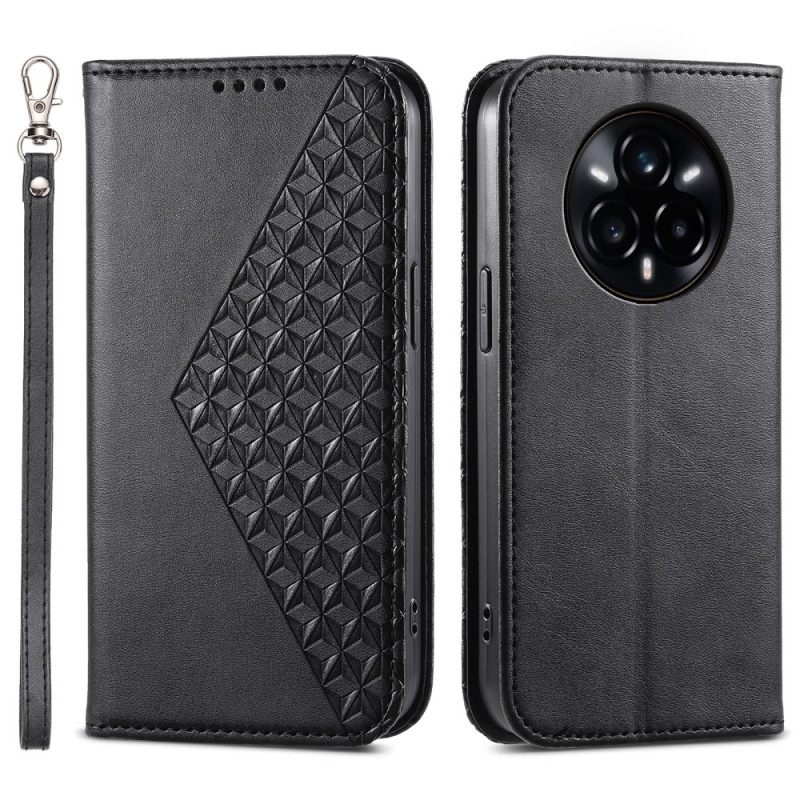 Δερματινη Θηκη Realme 14 Pro Plus 5g Υφή Με Λουρί