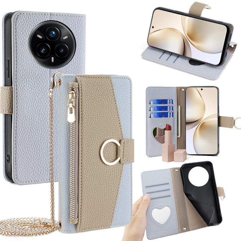 Θηκη Κινητου Realme 14 Pro Plus 5g Δίχρωμο Με Καθρέφτη Και Λουράκι Ώμου