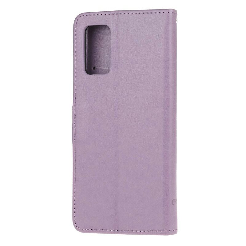 δερματινη θηκη Samsung Galaxy S20 Plus 4G / 5G με κορδονι Πεταλούδες Διακριτικότητας Με Λουράκι