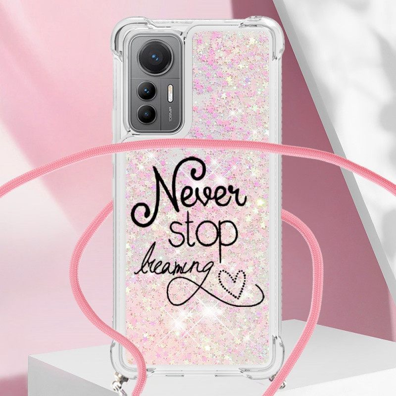 Θήκη Xiaomi 12 Lite με κορδονι Never Stop Glitter Κορδόνι