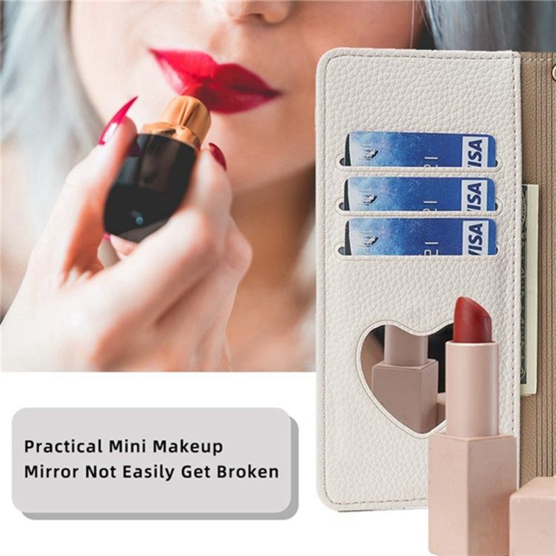 Δερματινη Θηκη Huawei Pura 80 Δίχρωμο Με Καθρέφτη Και Αλυσίδα