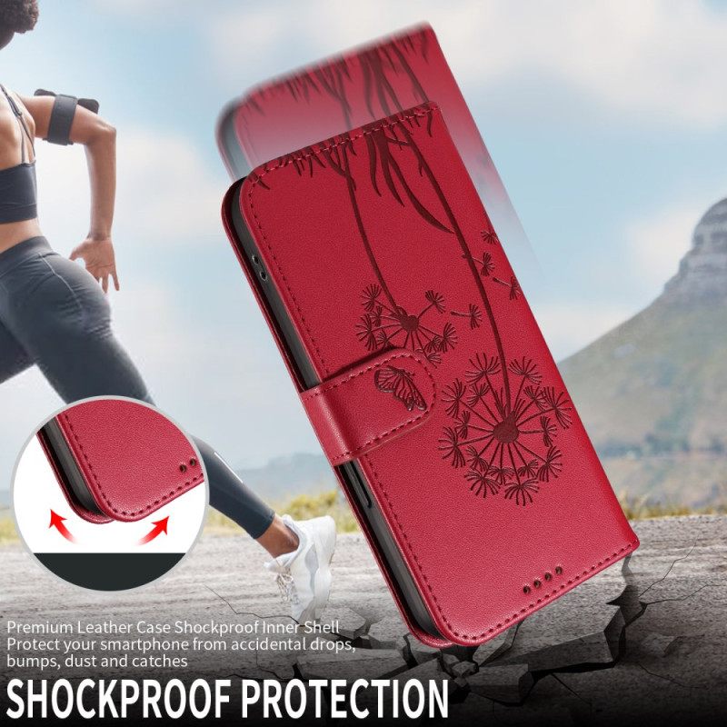 Δερματινη Θηκη Huawei Pura 80 Πικραλίδα Και Λουράκι Σιλικόνης