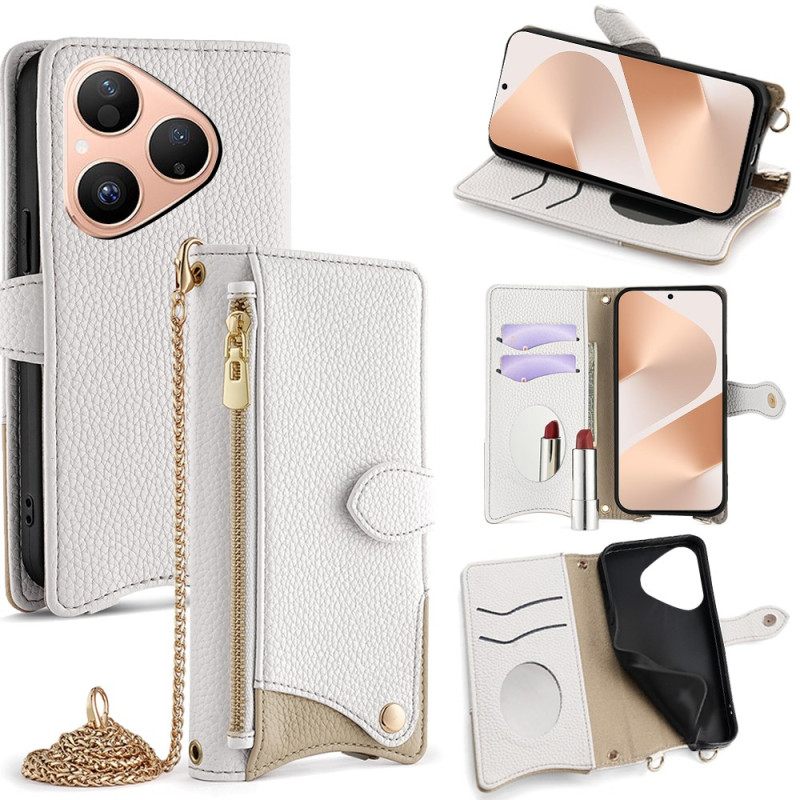 Δερματινη Θηκη Huawei Pura 80 Πορτοφόλι Με Αλυσίδα