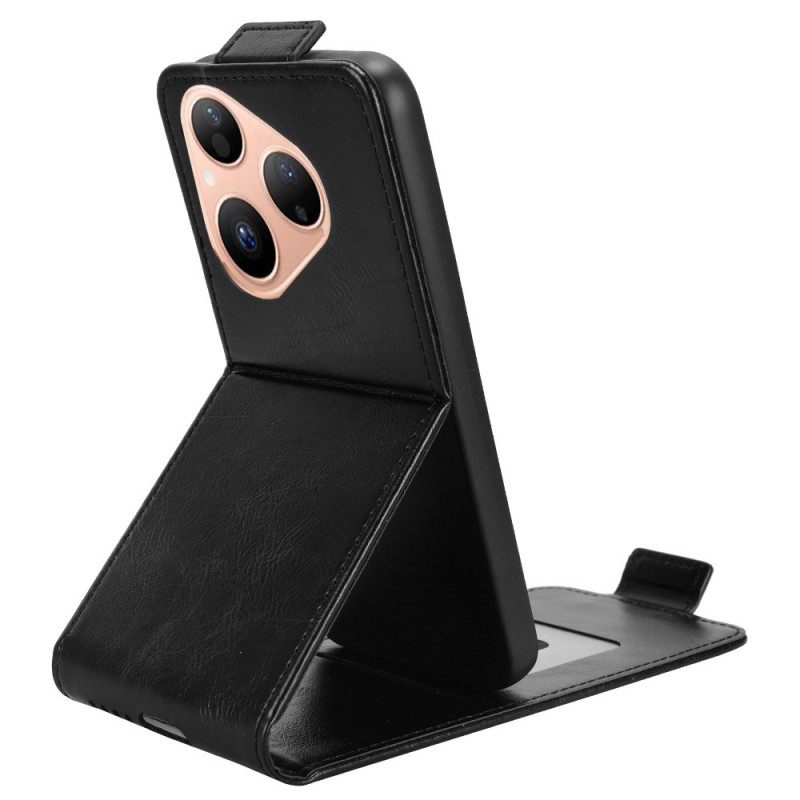 Δερματινη Θηκη Huawei Pura 80 Σχεδιασμός Με Κάθετο Πτερύγιο