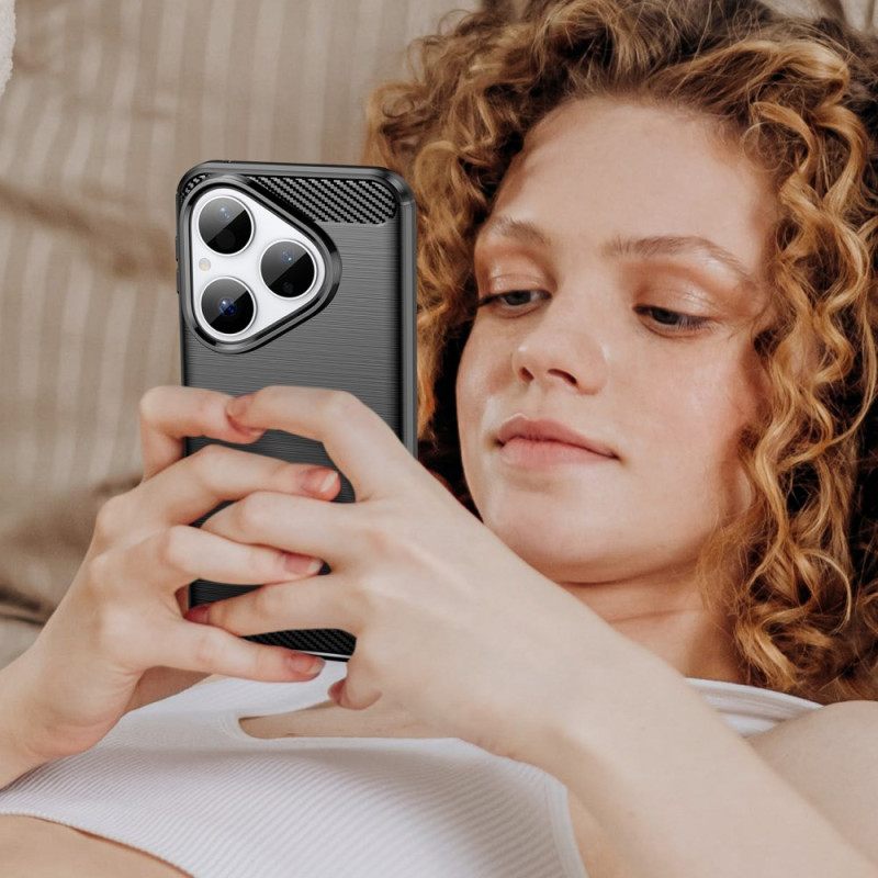 Κάλυμμα Huawei Pura 80 Βουρτσισμένο Ανθρακονήματα Σιλικόνης