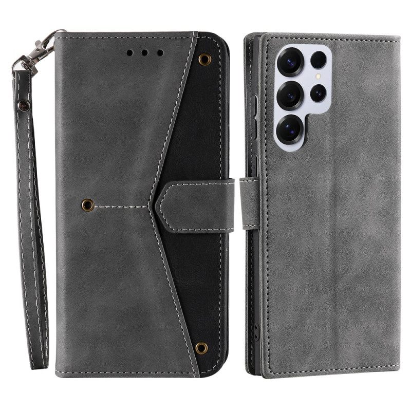 Δερματινη Θηκη Samsung Galaxy S26 Ultra Δίχρωμο Σχέδιο Σιλικόνης