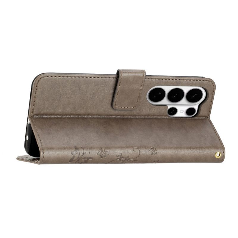 Δερματινη Θηκη Samsung Galaxy S26 Ultra Πεταλούδα Και Λουλούδια