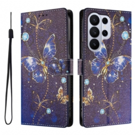 Δερματινη Θηκη Samsung Galaxy S26 Ultra Πολύτιμες Πεταλούδες Σιλικόνης