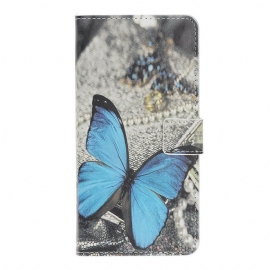 δερματινη θηκη Samsung Galaxy Note 10 Plus Μπλε Πεταλούδα