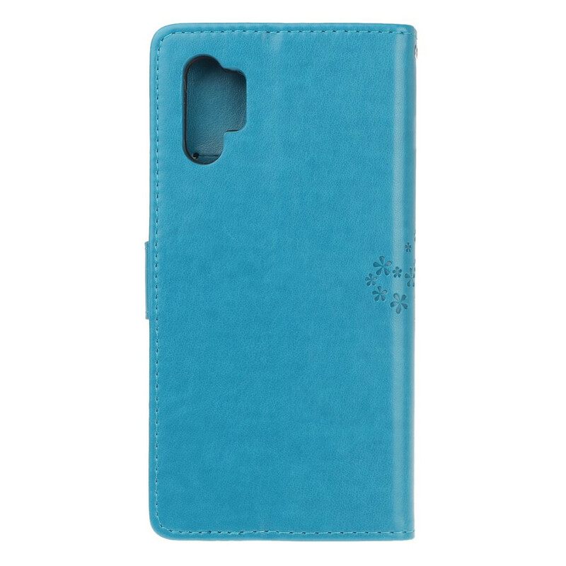 Θήκη Flip Samsung Galaxy Note 10 Plus με κορδονι Δέντρο Και Strappy Owls