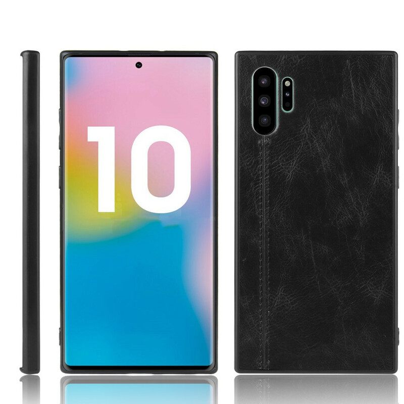 Θήκη Samsung Galaxy Note 10 Plus Δερμάτινη Ραφή Σε Στυλ