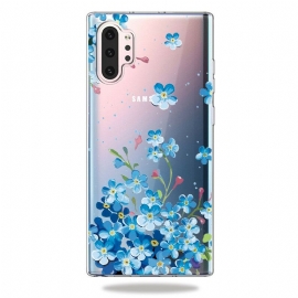 Θήκη Samsung Galaxy Note 10 Plus Μπλε Λουλούδια