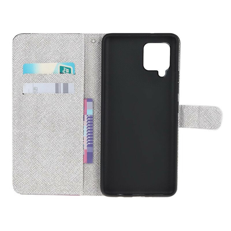 Κάλυμμα Samsung Galaxy A12 / M12 με κορδονι Λουλούδια Lunar Strap