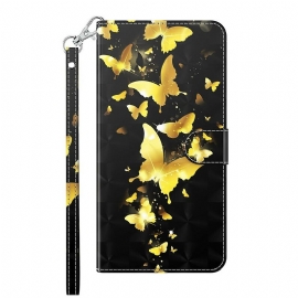 Θήκη Flip Samsung Galaxy A12 / M12 Κίτρινες Πεταλούδες